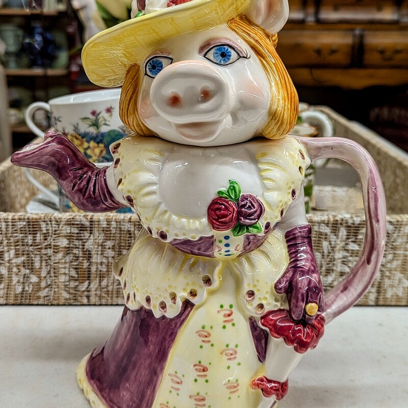 Vtg Miss Piggy Teapot