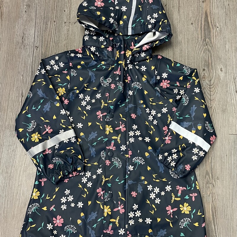 Reima Rain Jacket, Floral, Size: 4Y