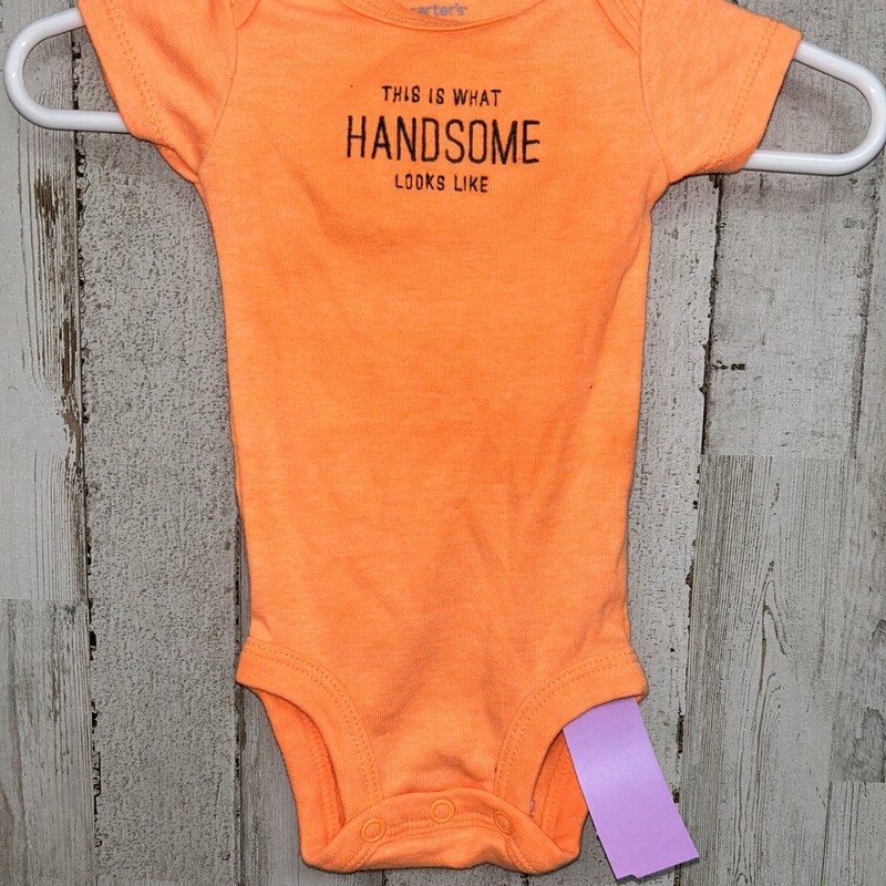 NB Orange Handsome Onesie, Orange, Size: Boy 0-9m