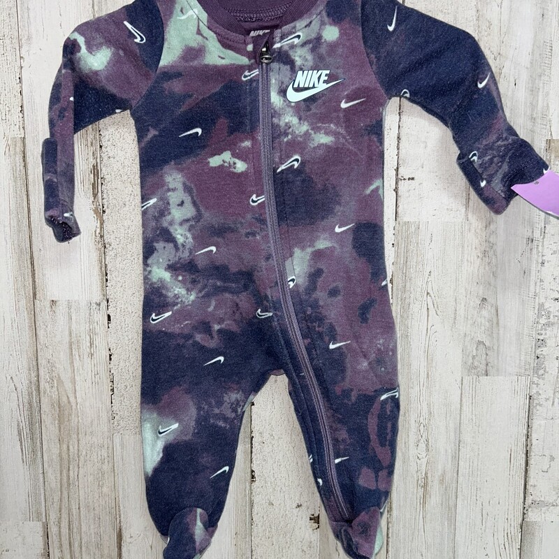 NB Purple Logo Sleeper, Purple, Size: Boy 0-9m