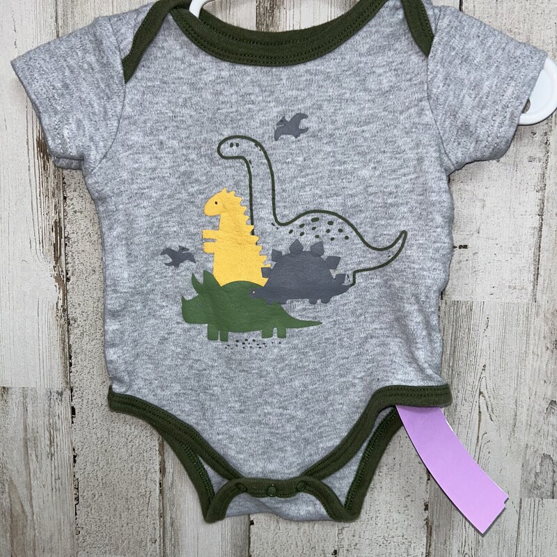 0/3M Grey Dino Onesie