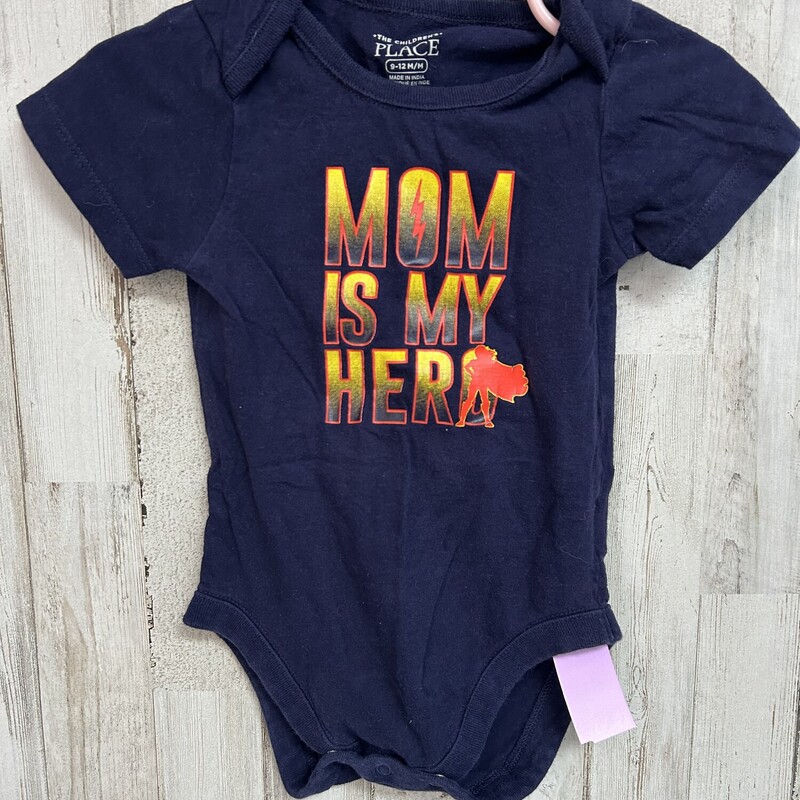 9/12M Mom Is My Hero Ones, Navy, Size: Boy 0-9m