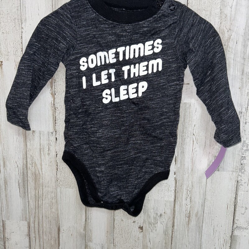 12M Let Them Sleep Onesie, Black, Size: Boy 12-24m