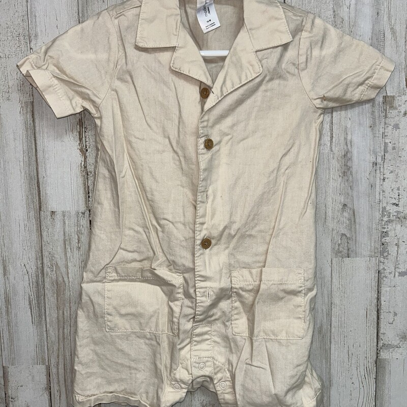 18M Tan Button Romper