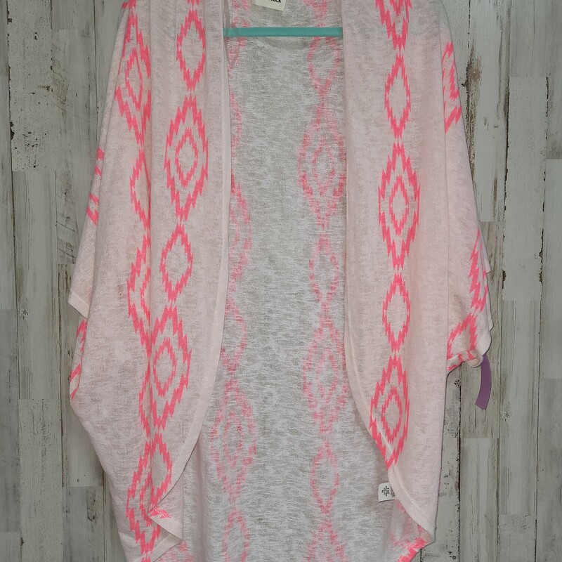 M/L White Print Knit Kimo