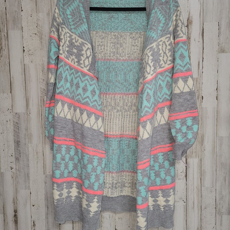 M Grey Printed Cardigan