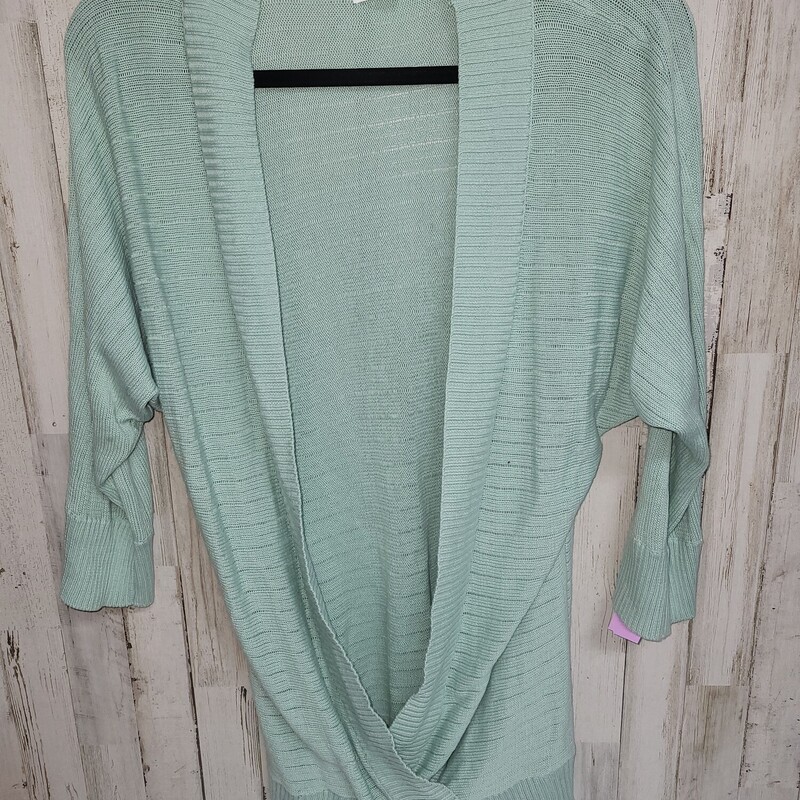 M Teal Knit Crossover Top