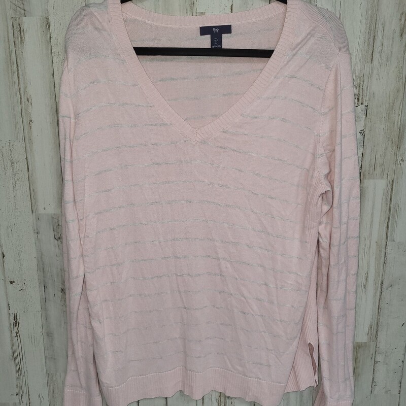 L Lt Pink Stripe Sweater, Pink, Size: Ladies L