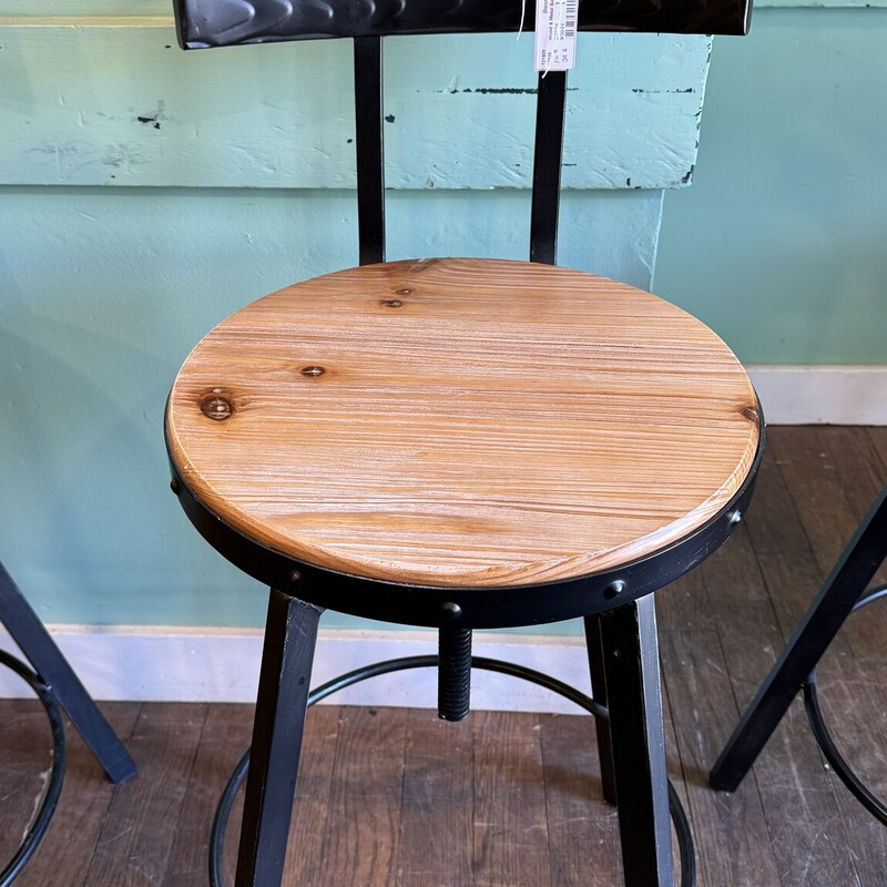 Wood & Metal Bar Stool