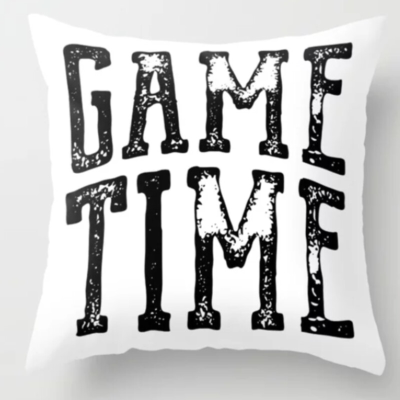 Society 6 Game Time Pillow
White Black
Size: 19 x 19