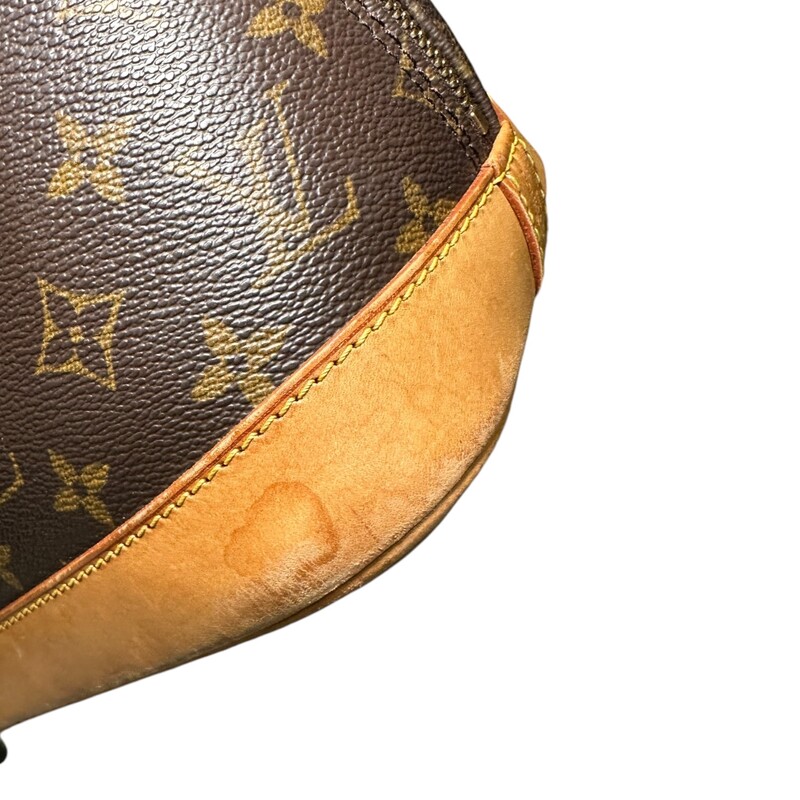 Louis Vuitton Alma PM Monogram

Date Code: VI0997

Dimensions:
Base length: 12 in
Height: 9.25 in
Width: 6.25 in
Drop: 3.25 in

Note: Wear and staining to leather. Interior stain on fabric.