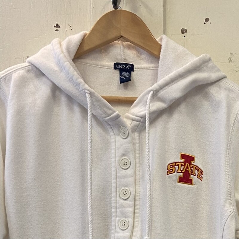 Wht ISU Bttn Hoodie