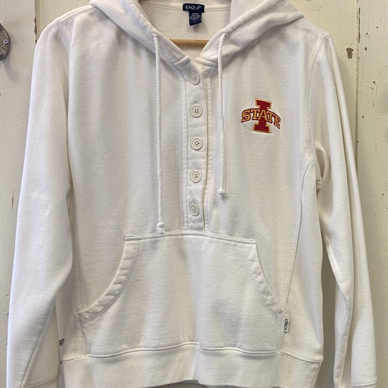 Wht ISU Bttn Hoodie