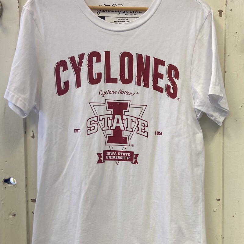 Wht/red Cyclones Tee