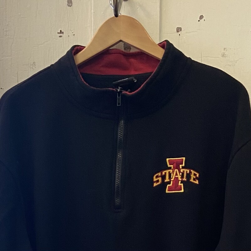 Blk/ISU 1/4 Zip Swtshirt