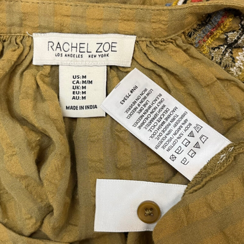 Rachel Zoe Boho Top
Embroidered Detail
Seersucker Material
Color: Dijon
Size: Medium