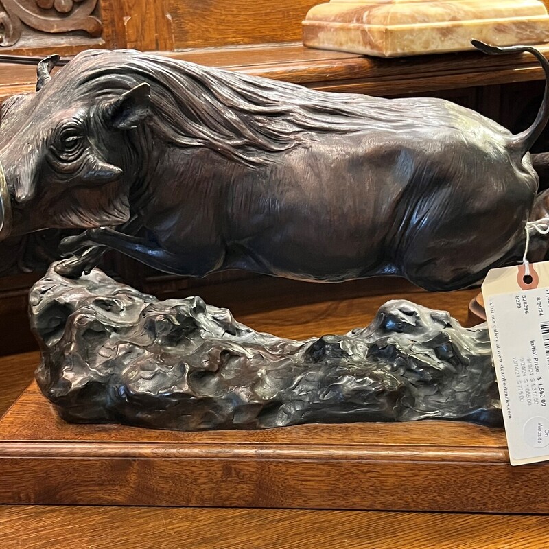 David Schaefer Sculpture, Worthog, Signed