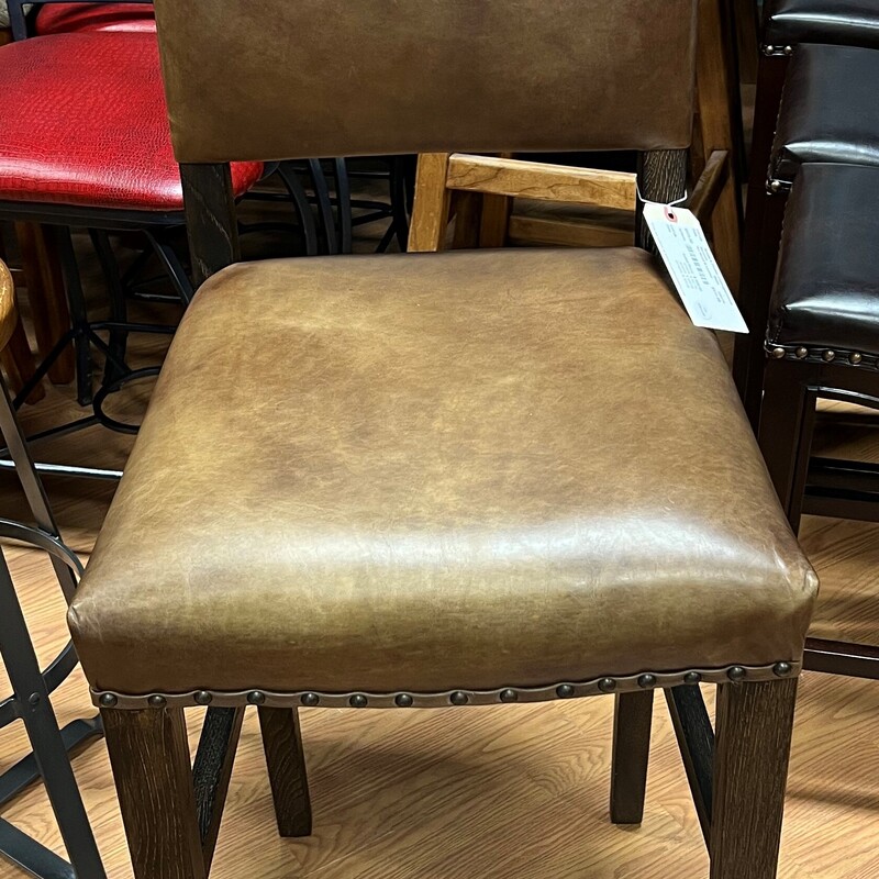 RH Wood & Leather, Studs
47in tall, 30in seat