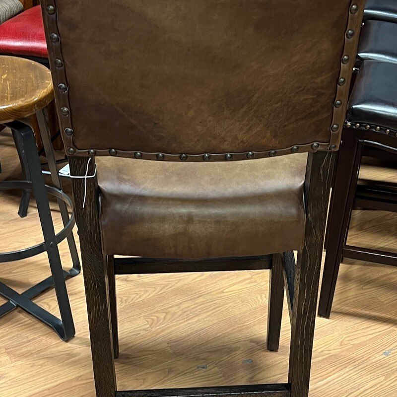 RH Wood & Leather, Studs
47in tall, 30in seat