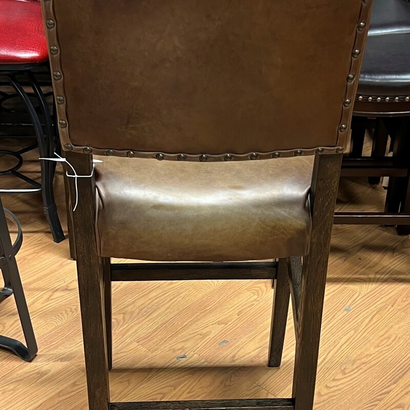 RH Wood & Leather, Studs
47in tall, 30in seat