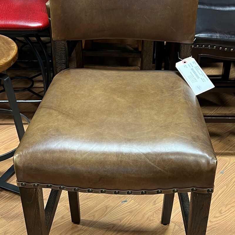 RH Wood & Leather, Studs
47in tall, 30in seat