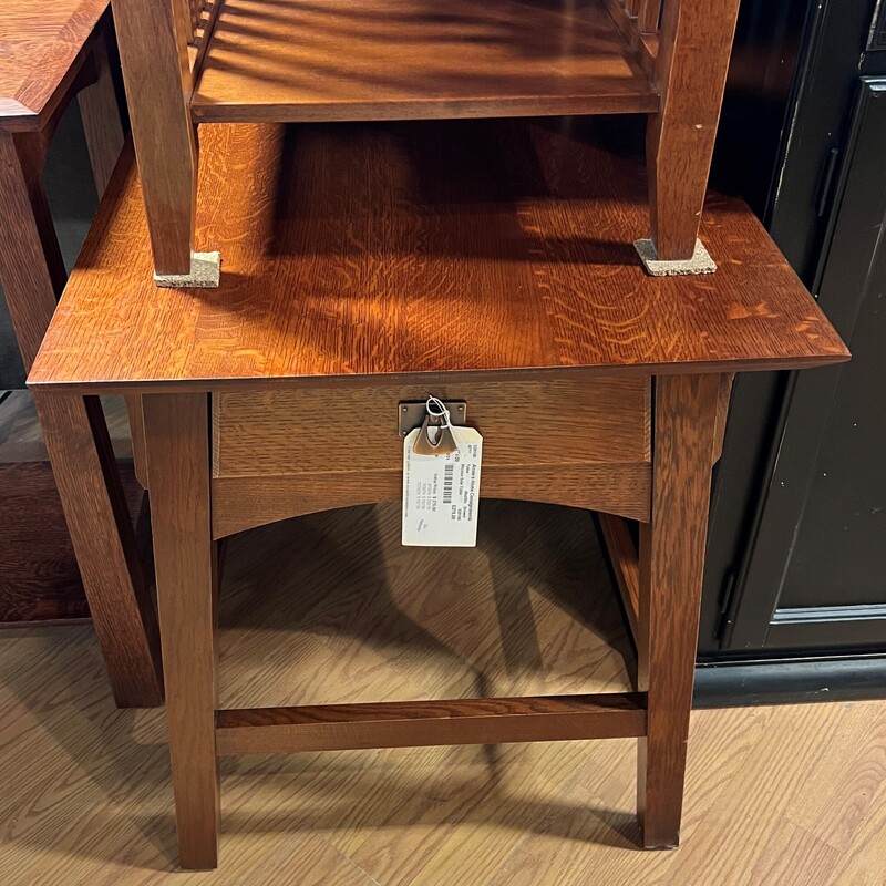 Mission Side Table, Medium Stain, Drawer
22in wide x 26in deep x 25in tall