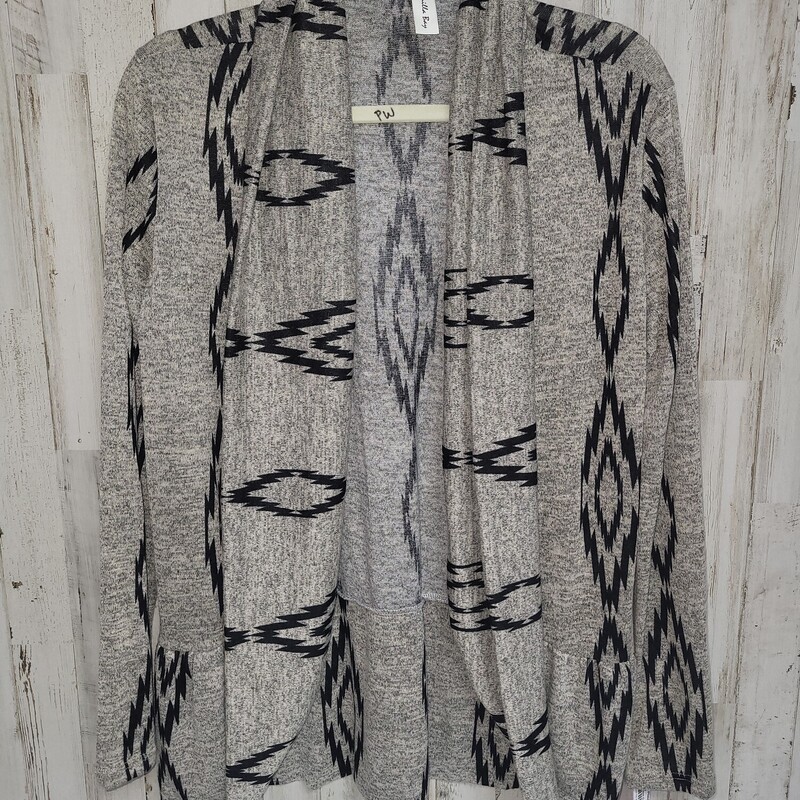 L Tan Printed Cardigan