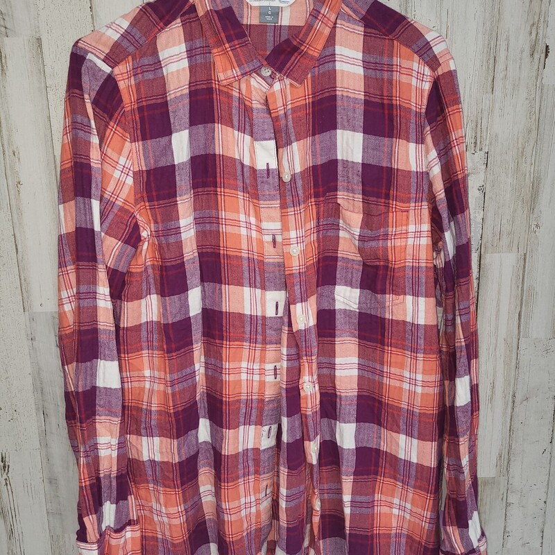 L Purple Plaid Flannel