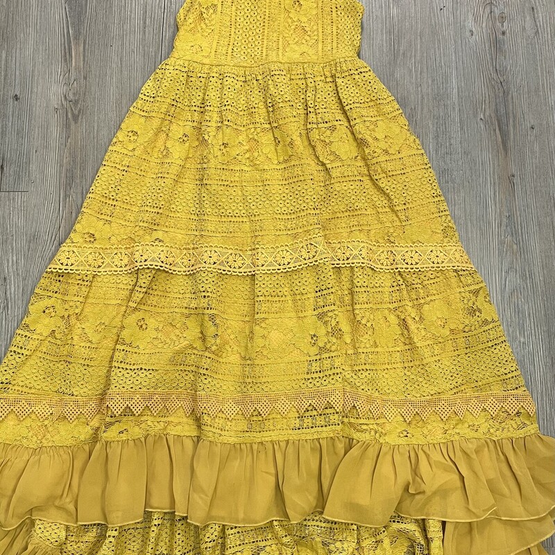 Belle & Kai Lace  Dress, Mustard, Size: 12Y