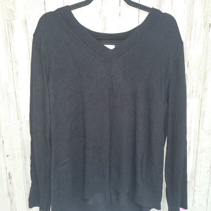 XL Black Vneck Sweater, Black, Size: Ladies XL