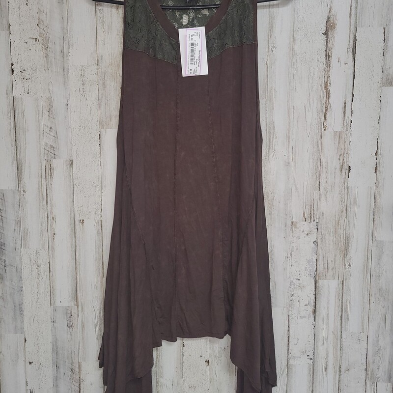 NEW S Brown Lace Tank