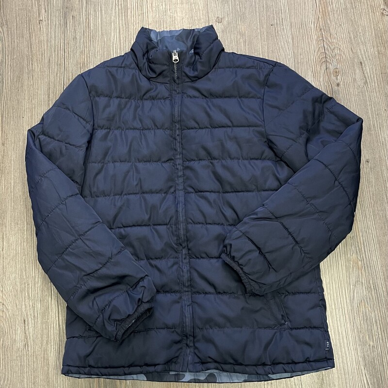 Gap Reversible Puffer Jac, Navy, Size: 9-10Y