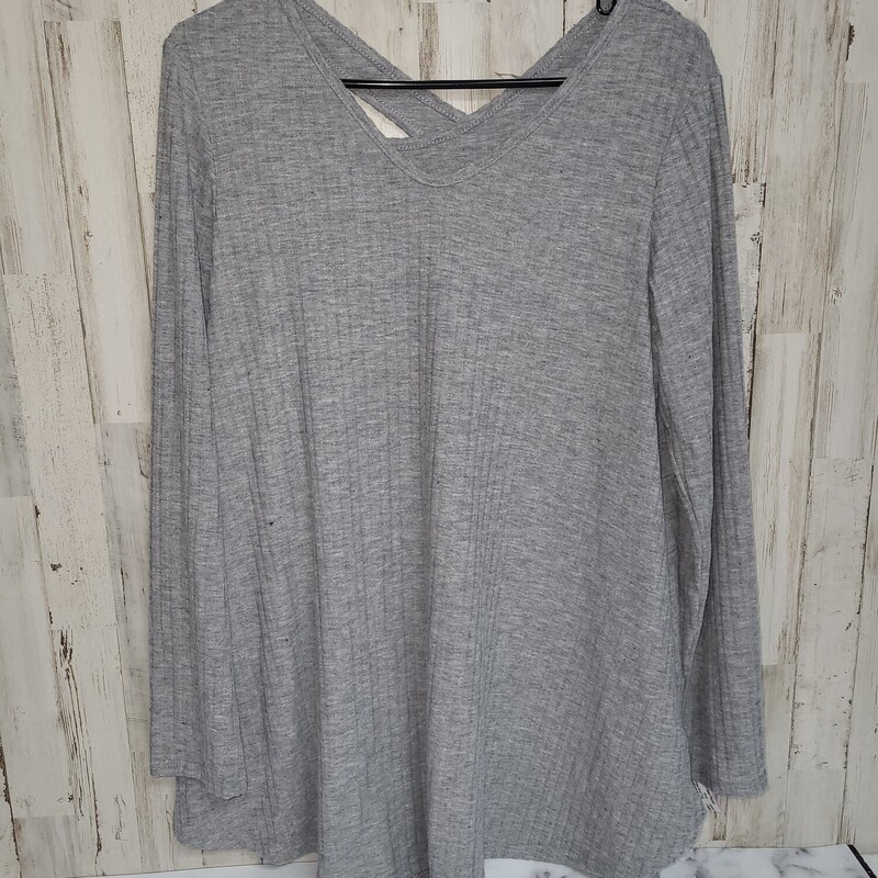 M Grey Stripe Knit Top, Grey, Size: Ladies M