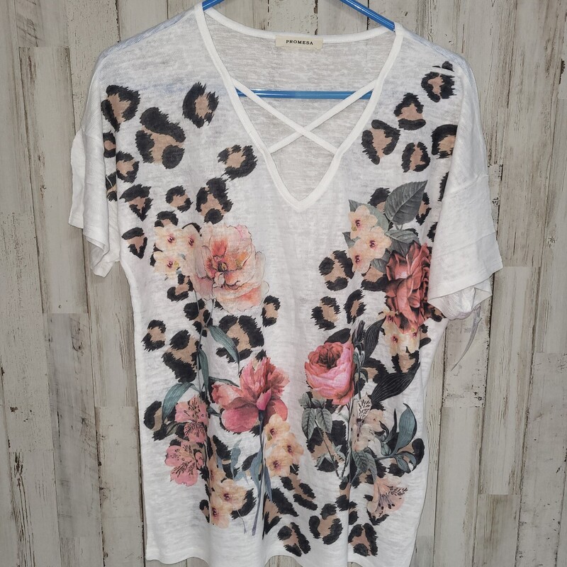 M White Floral Knit Keyho