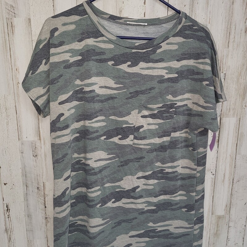 M Green Camo Pocket Top, Green, Size: Ladies M