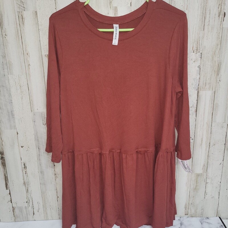 L Rust Peplum Tunic