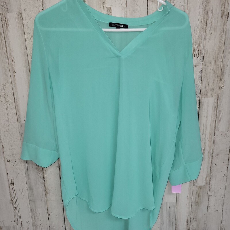 L Teal Sheer Top