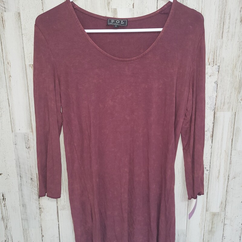 L Red Acid Wash Top