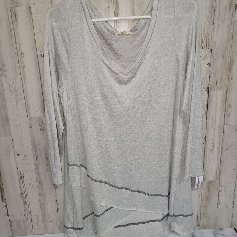 L Grey Knit Layered Top, Grey, Size: Ladies L