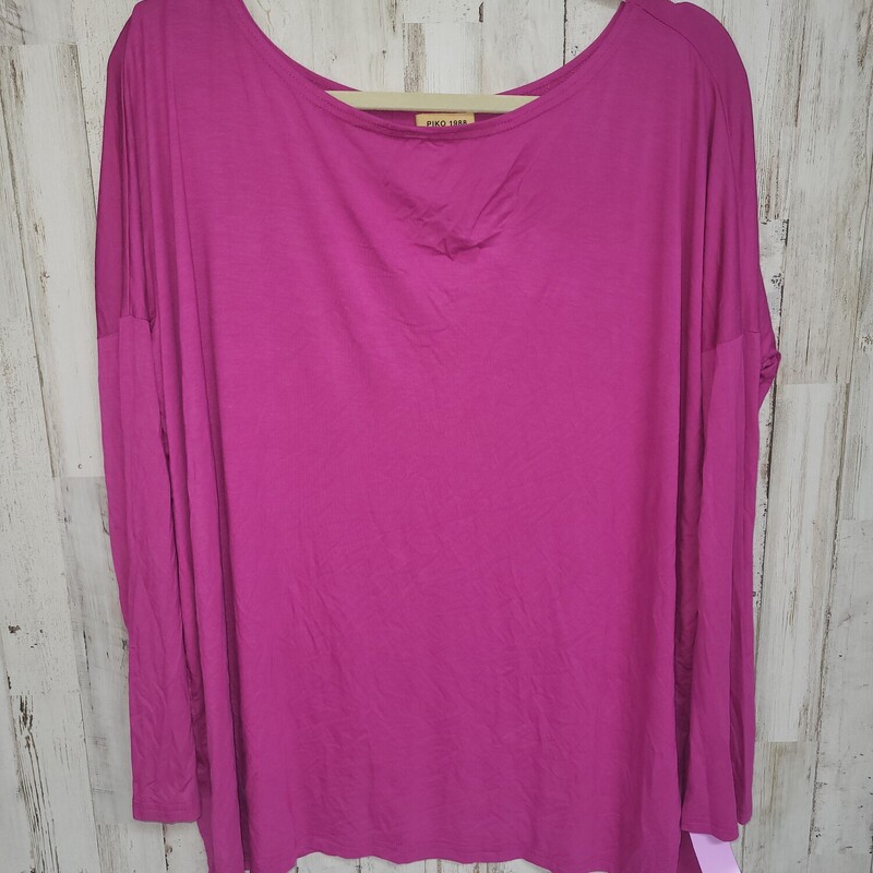 M Purple Piko Top, Purple, Size: Ladies M