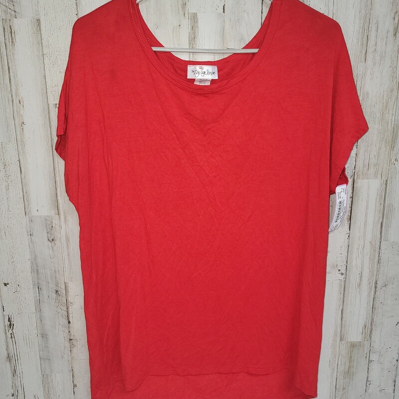 L Red Cross Back Tee, Red, Size: Ladies L