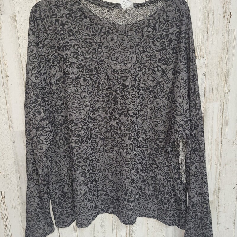 L Grey Printed Longsleeve, Grey, Size: Ladies L