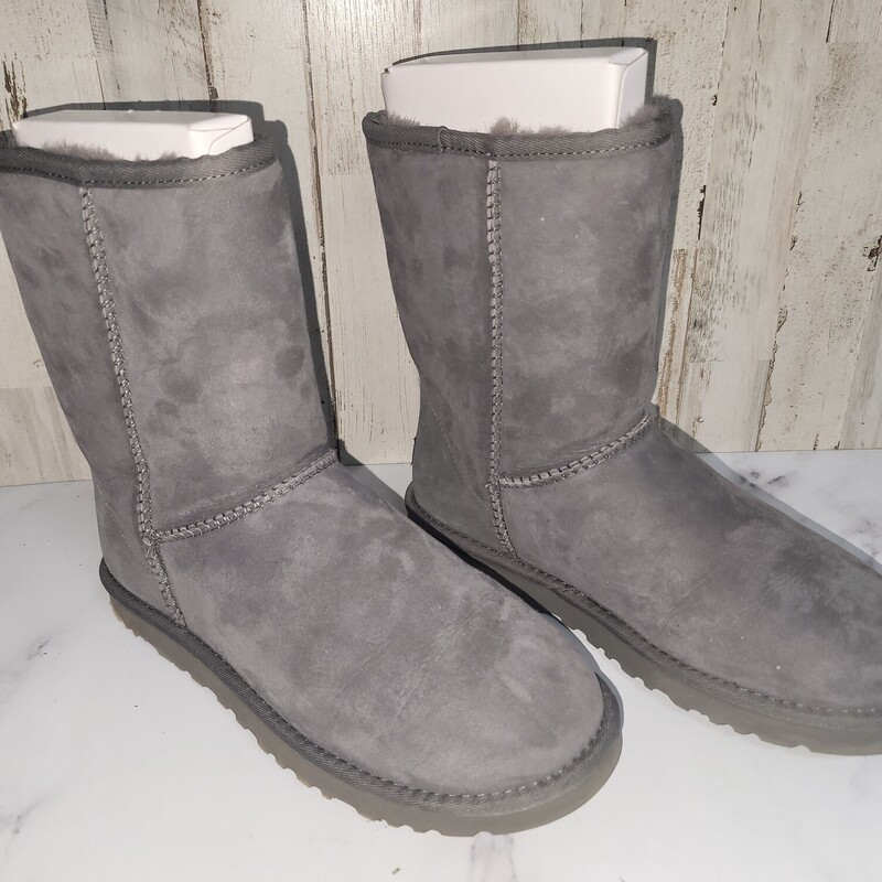 A9 Grey Fur Lined Boots, Grey, Size: Shoes A9