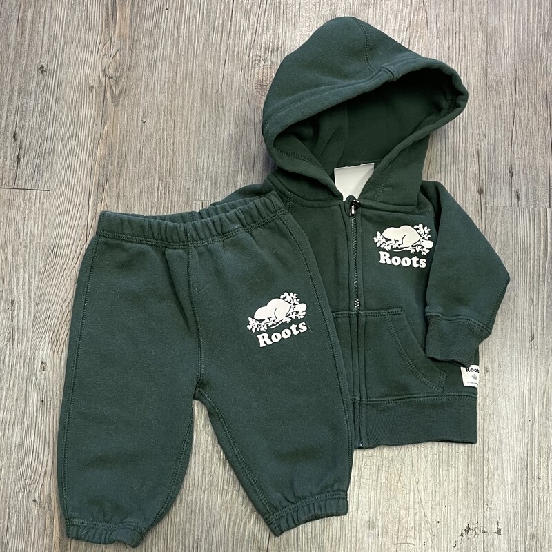 Roots Sweat Set, Green, Size: 3-6M