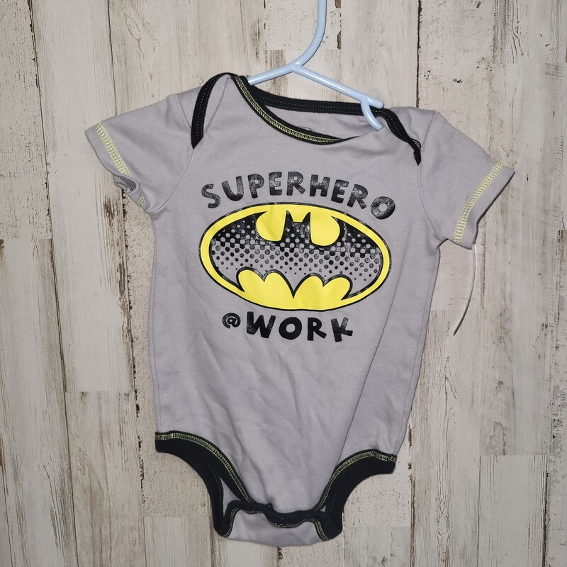 3/6M Superhero @ Work One, Grey, Size: Boy 0-9m