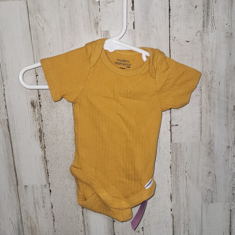 NB Yellow Ribbed Onesie, Yellow, Size: Boy 0-9m