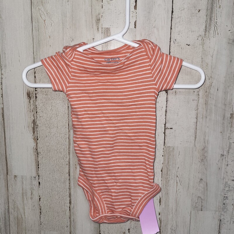 NB Orange Stripe Onesie, Orange, Size: Boy 0-9m