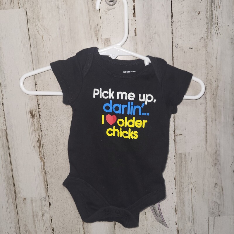 NB Pick Me Up Onesie, Black, Size: Boy 0-9m