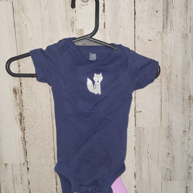 NB Navy Wolf Onesie, Navy, Size: Boy 0-9m