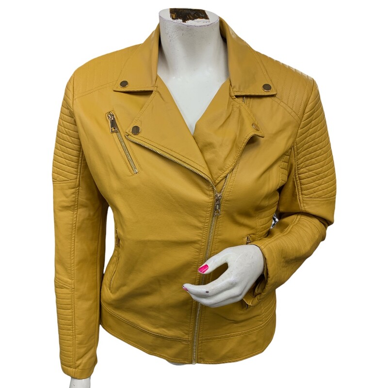 BELLIVERA Faux Leather, Mustard, Size: XL